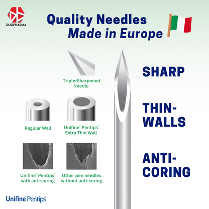 Unifine Pentips Pen Needle 4mm 32G 100's Box