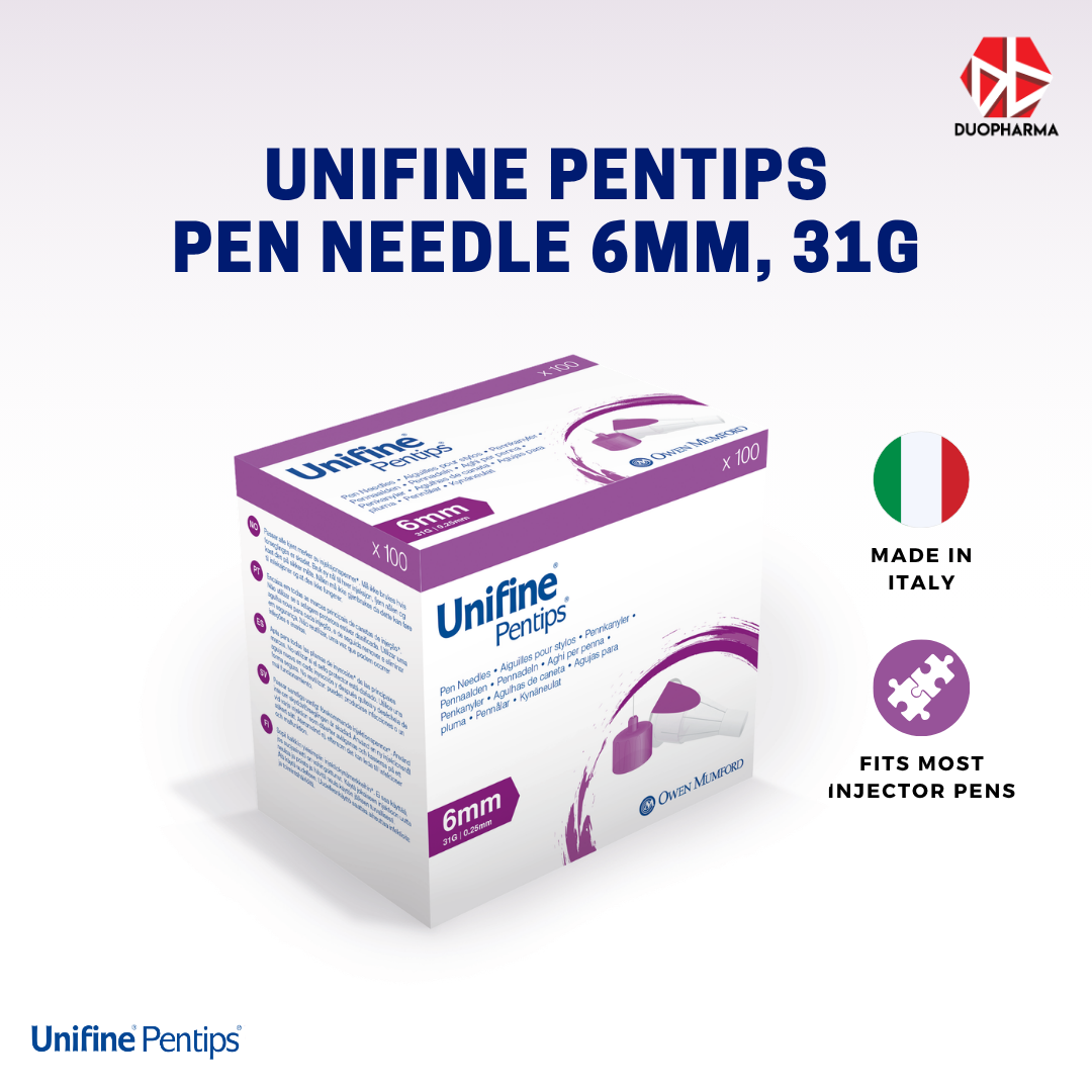 Unifine Pentips Pen Needle 6mm 31G 100's Box