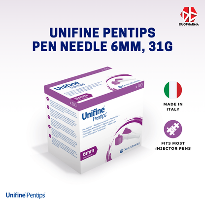 Unifine Pentips Pen Needle 6mm 31G 100's Box